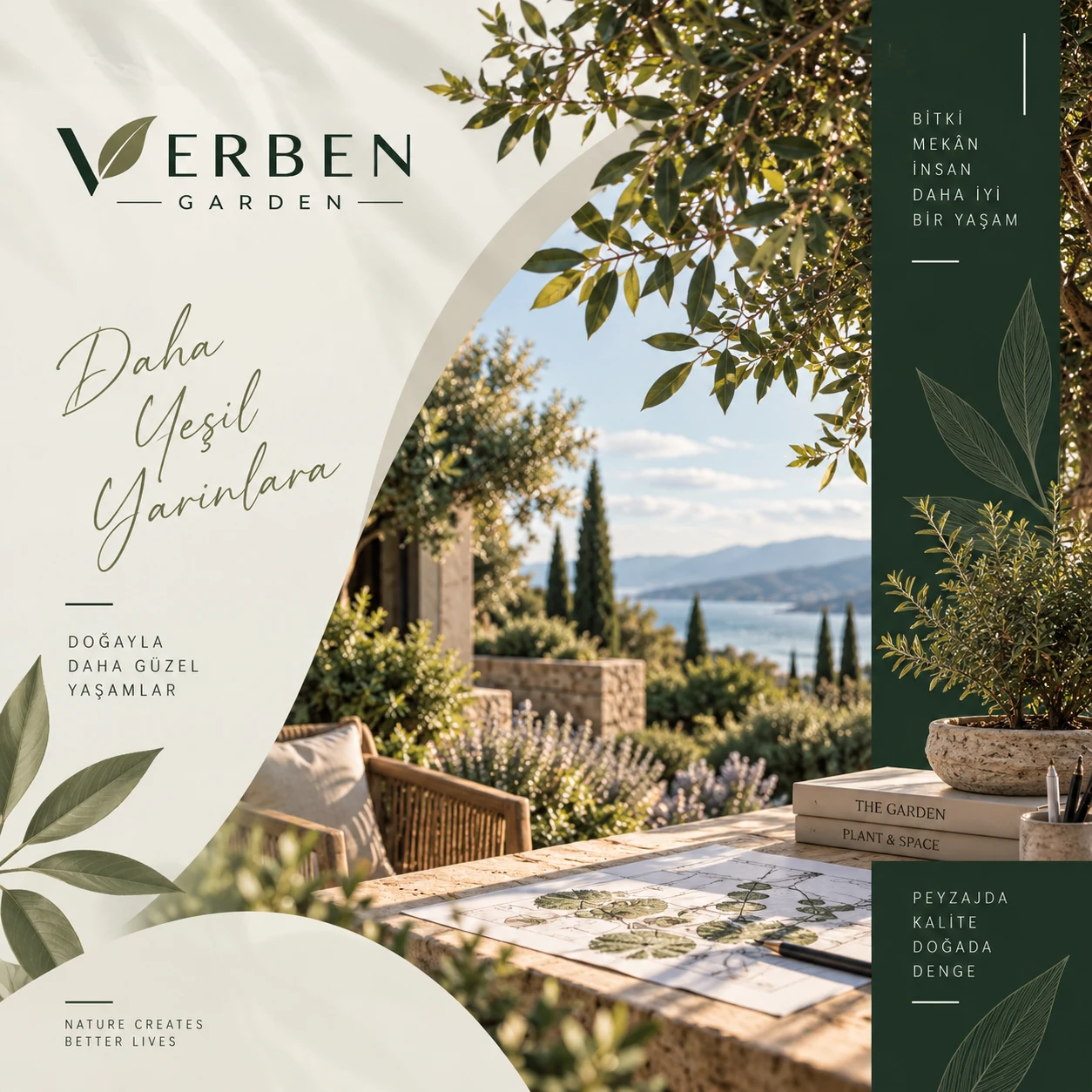 Verben Garden bahçe ve peyzaj yaklaşımını yansıtan marka görseli